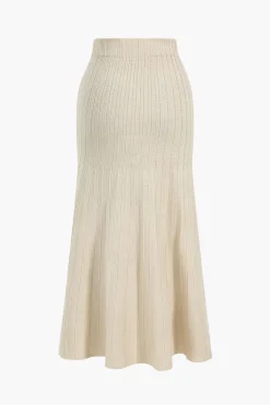 MICAS Knitwear|Knit Sets-Knit Button Vest And Cardigan And Skirt Set