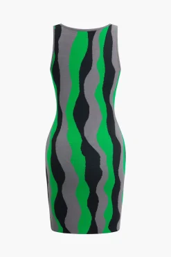 MICAS Knit Dresses-Knit Color Block Mini Dress MULTICOLOR