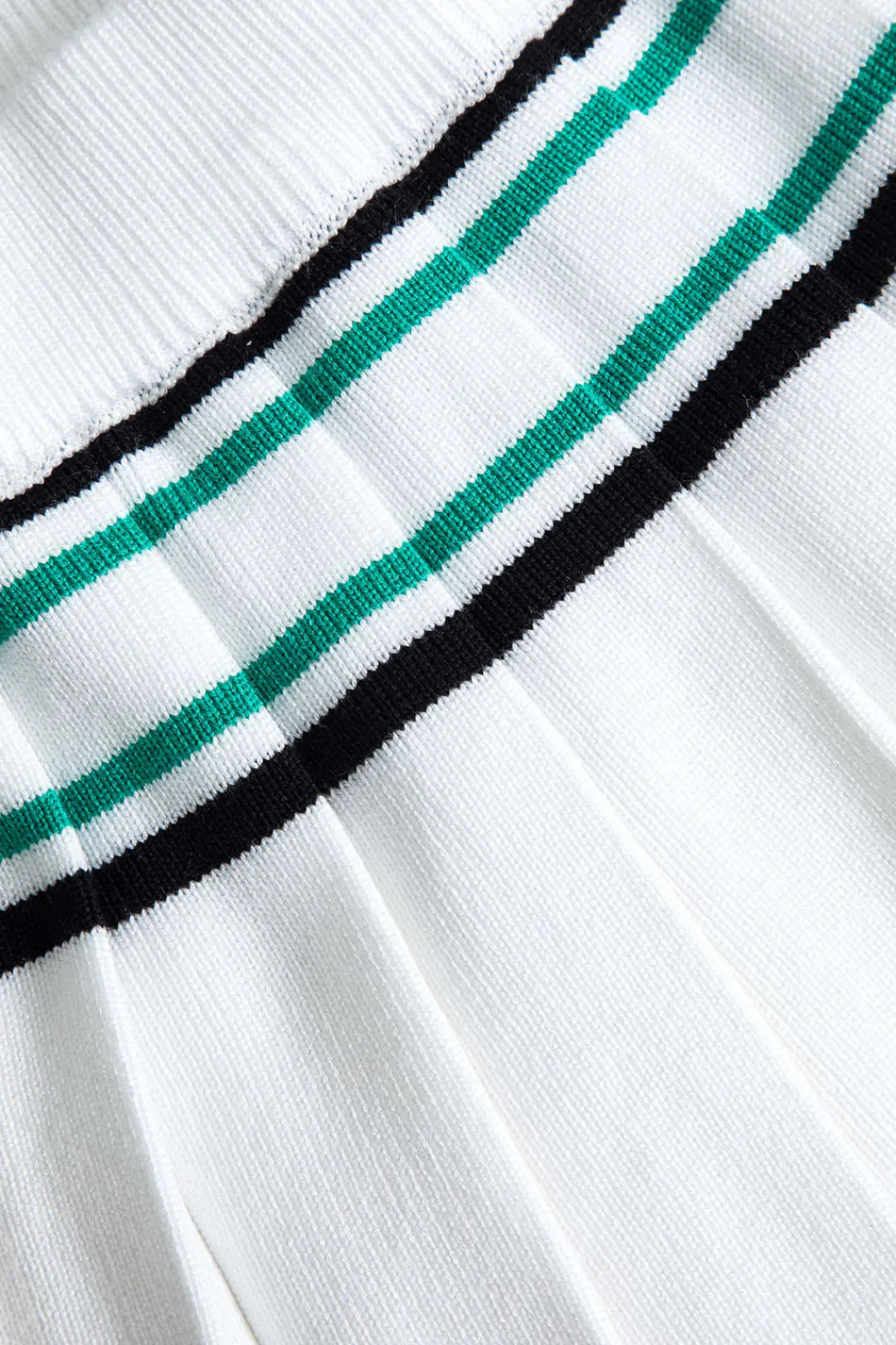 MICAS Knitwear|Knit Bottoms-Knit Color Block Pleated Mini Skirt