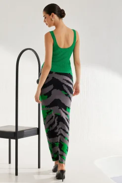 MICAS Skirts-Knit Color Block Skirt MULTICOLOR