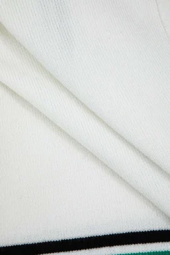 MICAS Knit Tops-Knit Color Block V-neck Short-Sleeve Top