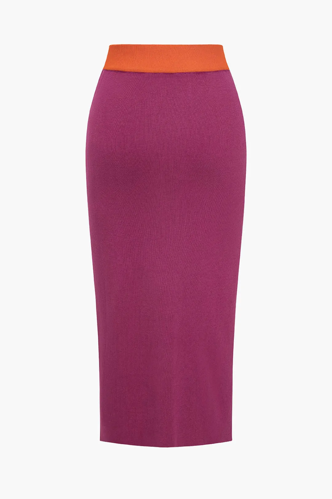 MICAS Knitwear|Knit Sets-Knit Color-Block Button Tank Top And Skirt Set RASPBERRY