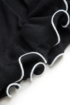 MICAS Long Sleeve Dresses|Knitwear-Knit Contrast Whipstitching Dress