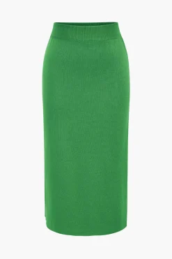 MICAS Knitwear|Knit Sets-Knit Gigot Sleeve And Skirt Set