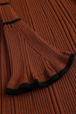 MICAS Long Sleeve Dresses|Knitwear-Knit Long Sleeve Button Dress