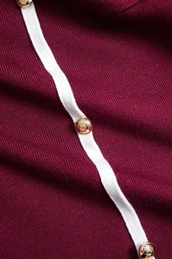 MICAS Long Sleeve Dresses|Knit Dresses-Knit Long Sleeve Button Pocket Dress