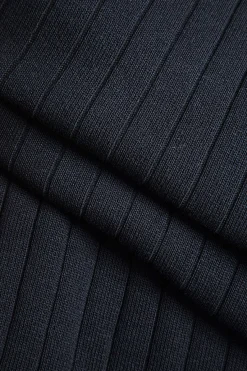 MICAS Knitwear|Knit Sets-Knit Metallic Button Pocket Top And Trousers Set BLACK