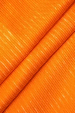 MICAS Mini Dresses-Knit Off-Shoulder Mini Dress ORANGE