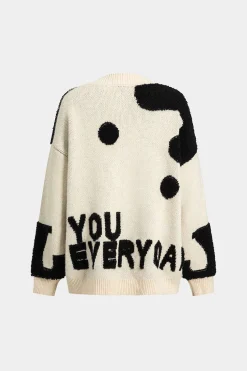 MICAS Outerwear|Outerwear-Knit Patchwork Denim Cardigan IVORY