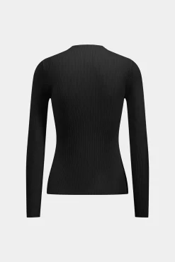 MICAS Knitwear|Knit Tops-Knit Patchwork Long Sleeve Top