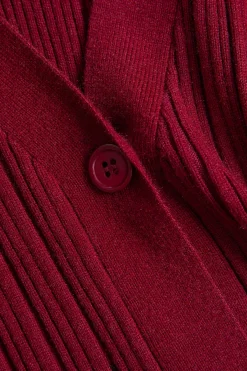 MICAS Long Sleeve Dresses|Knitwear-Knit Puff Hem Long Sleeve V-neck Dress