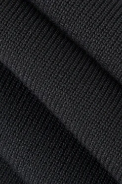 MICAS Knitwear|Knit Sets-Knit Square Neck Crop Tank Top And Buckle Midi Skirt Set BLACK