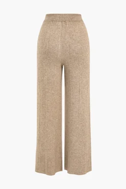 MICAS Knitwear|Knit Bottoms-Knit Straight Leg Trousers