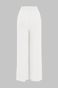 MICAS Knitwear|Knit Bottoms-Knit Straight Leg Trousers