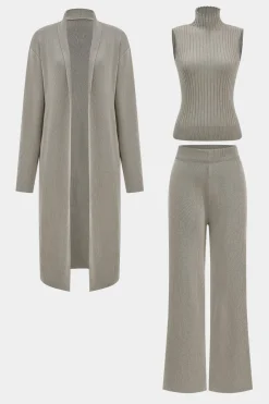 MICAS Knitwear|Knit Sets-Knit Tank Top And Cardigan And Pants Set
