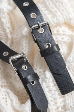 MICAS Knit Tops-Knitted Cut Out Patchwork Belted Long-Sleeve Top IVORY