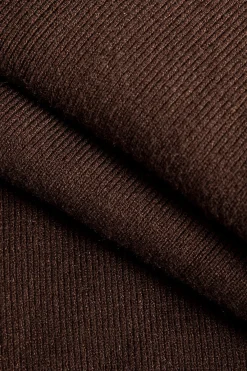 MICAS Knit Bottoms|Knit Bottoms-Knitted Drawstring Fringe Sweater Trousers BROWN