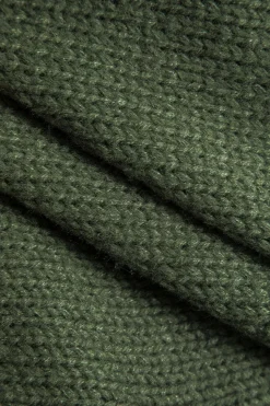 MICAS Knitwear|Knit Tops-Knitted Metallic Button Long-Sleeve Top DARK GREEN