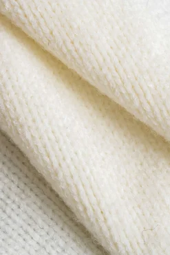 MICAS Knitwear|Knit Tops-Knitted Patchwork Short-Sleeve Top WHITE