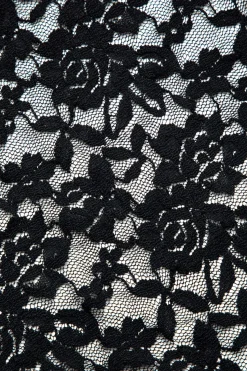 MICAS Maxi Dresses-Lace Bustier Slit Slip Maxi Dress BLACK