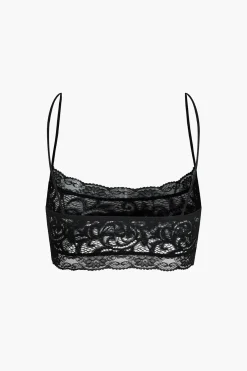 MICAS Skirt Sets-Lace Crop Top And High-Waisted Skirt Set BLACK