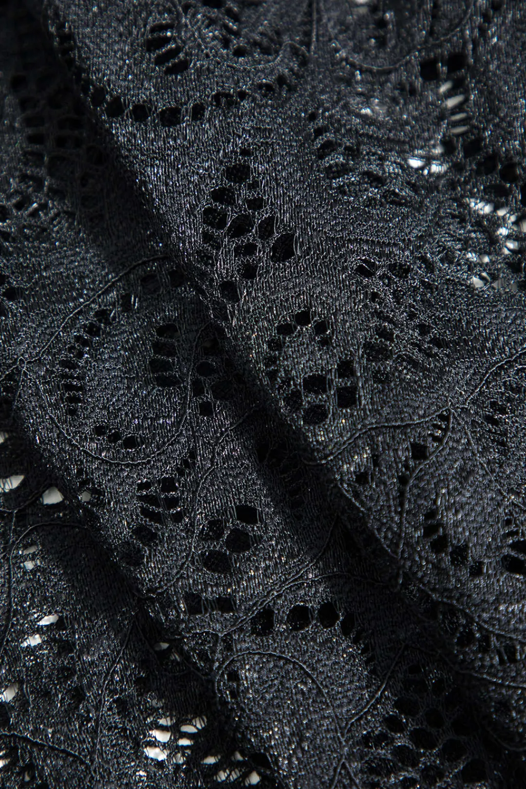 MICAS Skirt Sets-Lace Crop Top And High-Waisted Skirt Set BLACK