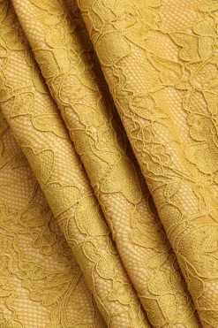 MICAS Maxi Dresses-Lace Cut Out Sleeveless Maxi Dress YELLOW