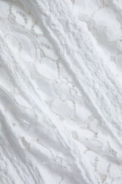 MICAS Long Sleeve Dresses|Maxi Dresses-Lace Long Sleeve Strapless Maxi Dress WHITE