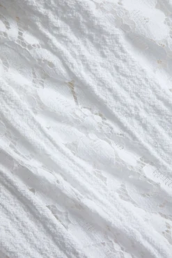 MICAS Long Sleeve Dresses|Maxi Dresses-Lace Long Sleeve Strapless Maxi Dress WHITE