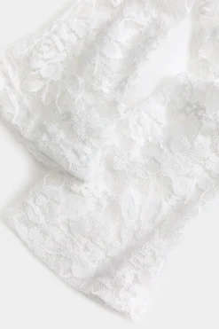 MICAS Long Sleeve Dresses|Mini Dresses-Lace Off Shoulder Patchwork Long Sleeve Mini Dress WHITE