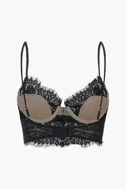 MICAS Lingerie & Sleepwear-Lace Slip Brassiere BLACK