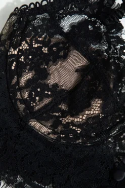 MICAS Lingerie & Sleepwear-Lace Slip Brassiere BLACK