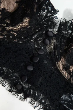 MICAS Lingerie & Sleepwear-Lace Slip Brassiere BLACK