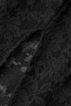 MICAS Maxi Dresses-Lace Slip Slit Maxi Dress BLACK