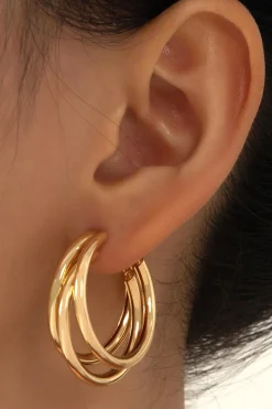 MICAS Earrings|Accessories-Layer Circle Metal Earrings GOLD