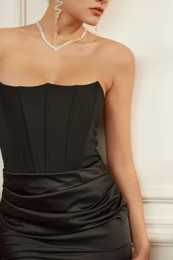 MICAS Maxi Dresses-Layer Strapless Mermaid Maxi Dress