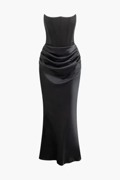 MICAS Maxi Dresses-Layer Strapless Mermaid Maxi Dress