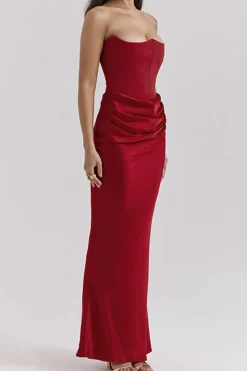 MICAS Maxi Dresses-Layer Strapless Mermaid Maxi Dress