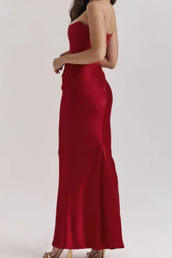 MICAS Maxi Dresses-Layer Strapless Mermaid Maxi Dress