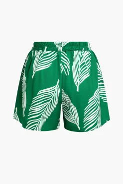MICAS Short Sets|Vacation Sets-Leaf Print Drawstring Shorts Set