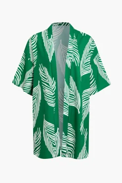 MICAS Short Sets|Vacation Sets-Leaf Print Drawstring Shorts Set