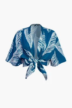 MICAS Short Sets|Vacation Sets-Leaf Print Drawstring Shorts Set