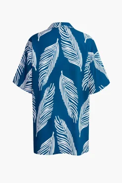 MICAS Short Sets|Vacation Sets-Leaf Print Drawstring Shorts Set