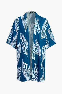 MICAS Short Sets|Vacation Sets-Leaf Print Drawstring Shorts Set