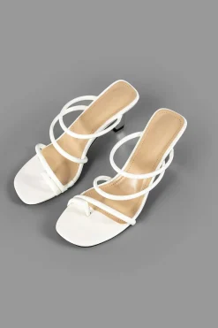 MICAS Shoes|Shoes-Leather Peep Toe High Heel Sandals WHITE