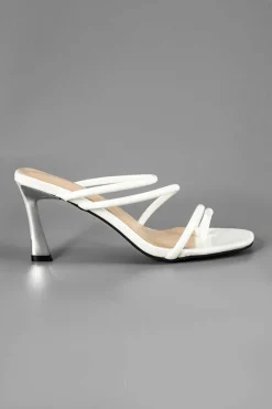MICAS Shoes|Shoes-Leather Peep Toe High Heel Sandals WHITE