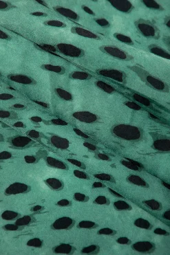 MICAS Skirts-Leopard Drawstring Slit Skirt