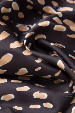 MICAS Skirts-Leopard Drawstring Slit Skirt