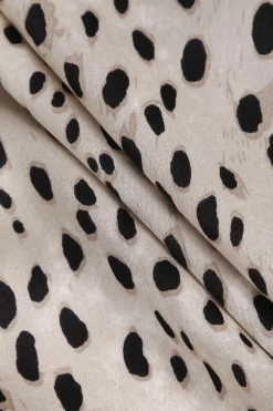 MICAS Skirts-Leopard Drawstring Slit Skirt