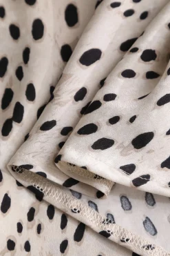 MICAS Skirts-Leopard Drawstring Slit Skirt